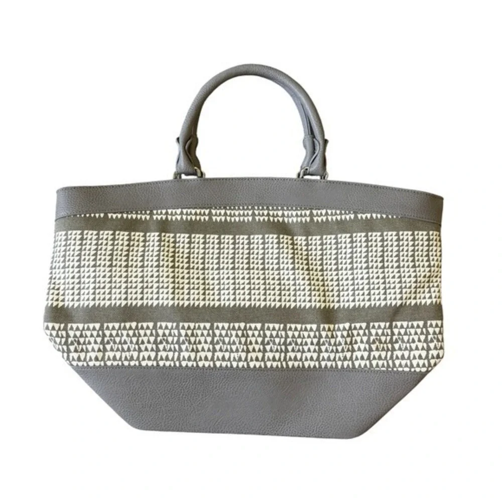 NWT Manaola Hawaii Tote Bag Handbag Gray Stone NIHO KŪ Geometric Print Large Bag - Picture 4 of 6